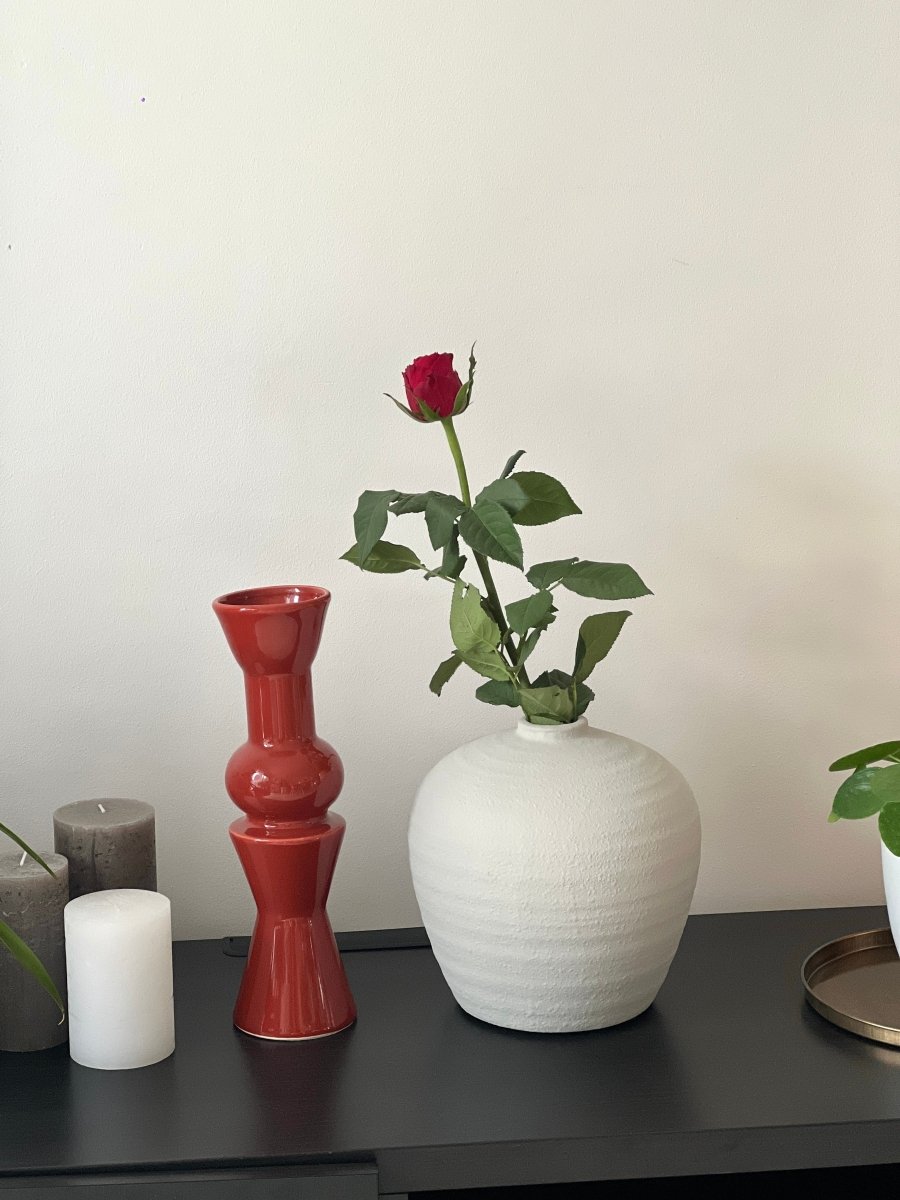 Vase CATIA - Céramique Gris Clair Design Moderne - B&Inside
