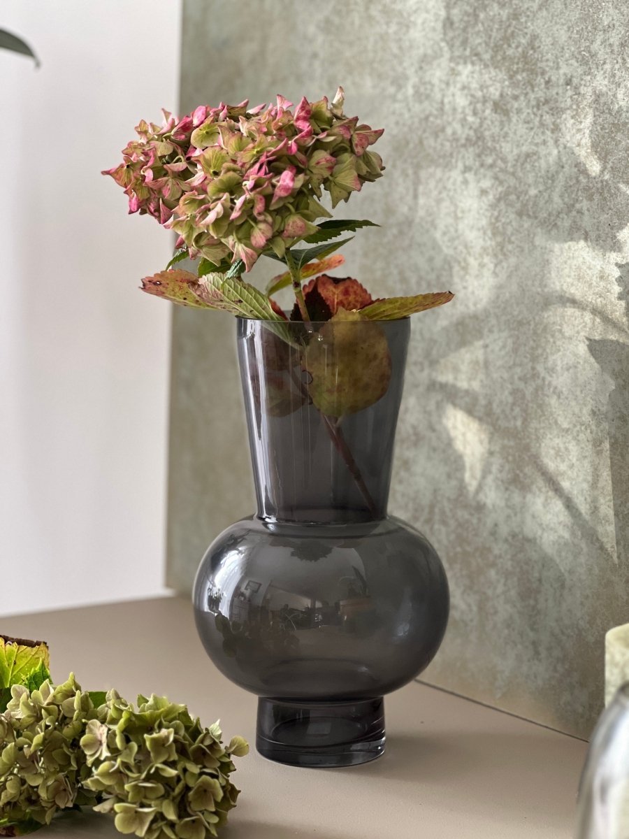 Vase en Verre Bleu BONNITA - H 30.5cm - B&Inside