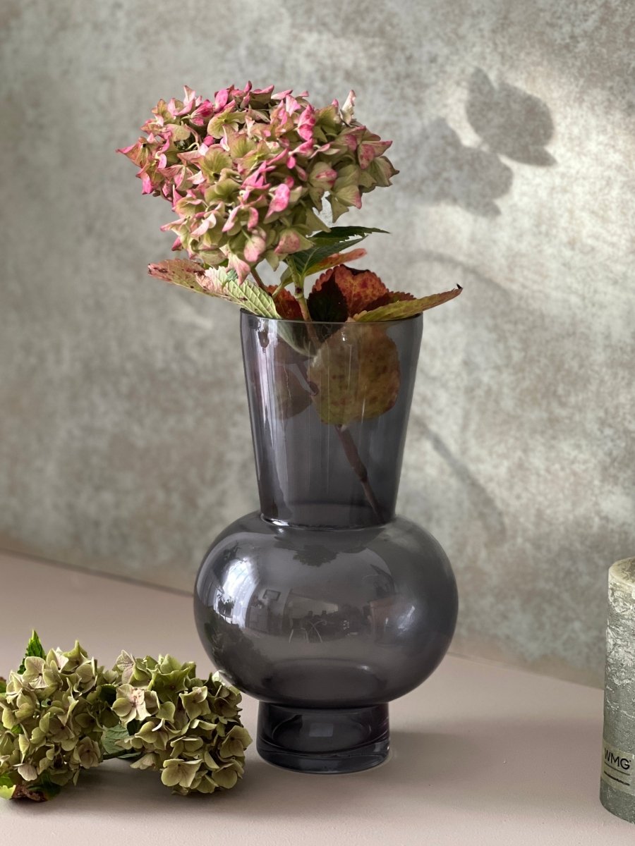 Vase en Verre Bleu BONNITA - H 30.5cm - B&Inside