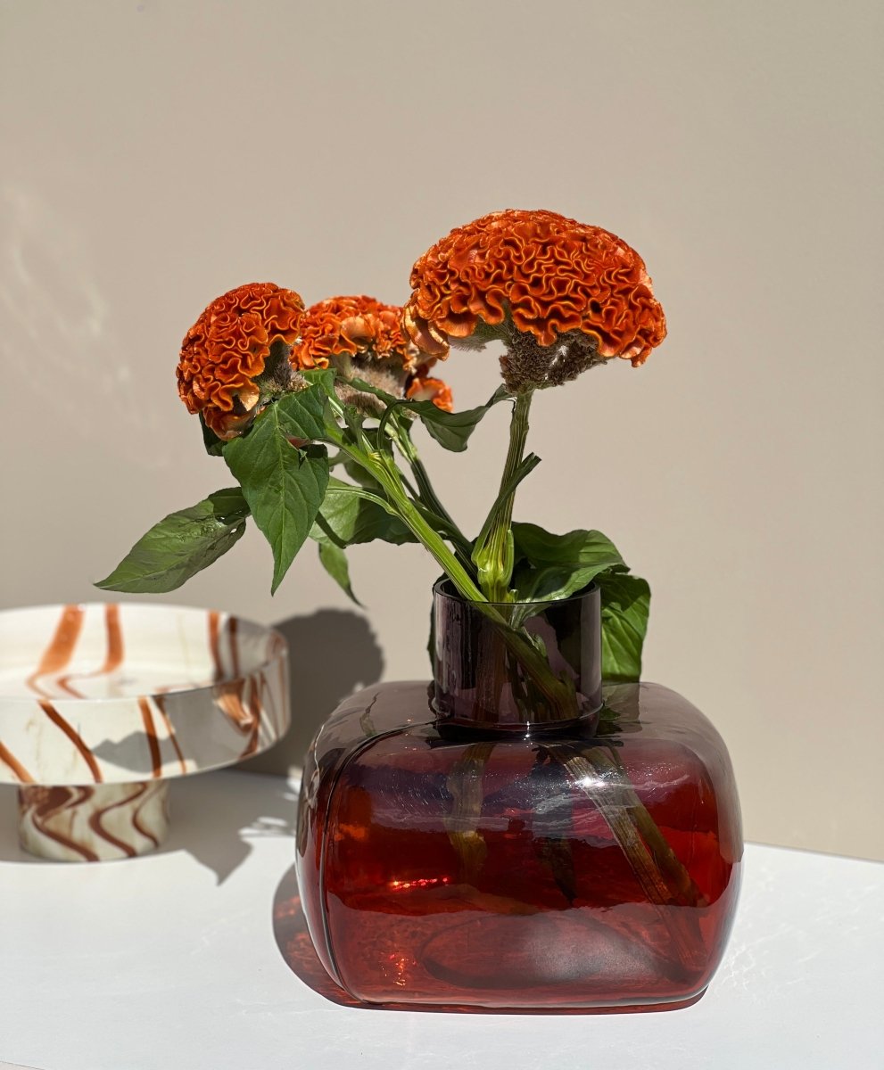 Vase Géométrique TANO Dégradé – Verre Recyclé - B&Inside