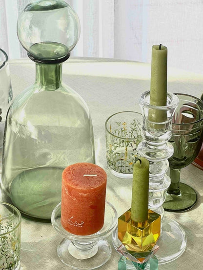 Vase GOUTTE D'EAU en verre vert avec bouchon - B&Inside