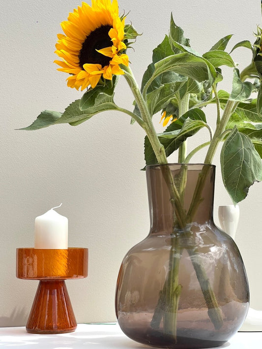 Vase HAVVA en verre recyclé – Brun - B&Inside