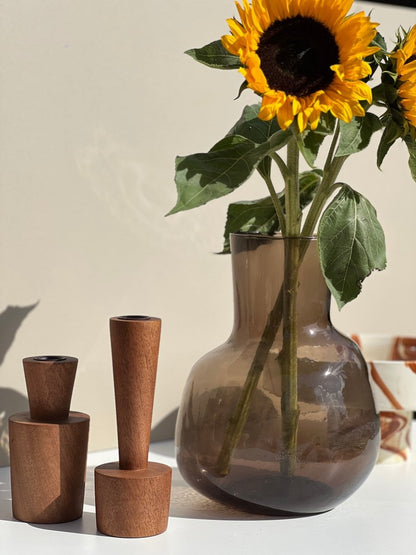 Vase HAVVA en verre recyclé – Brun - B&Inside