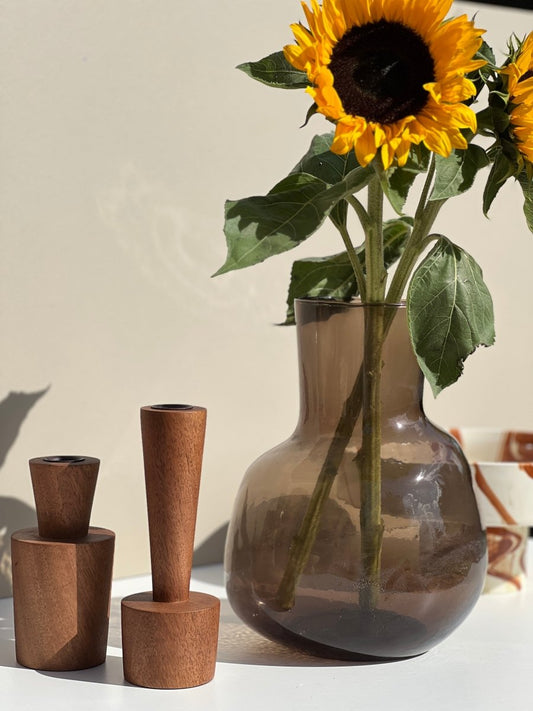Vase HAVVA en verre recyclé – Brun - B&Inside