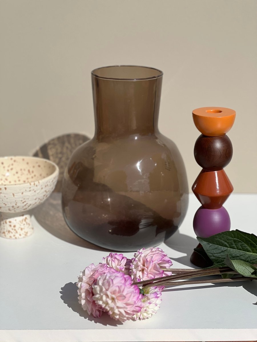 Vase HAVVA en verre recyclé – Brun - B&Inside