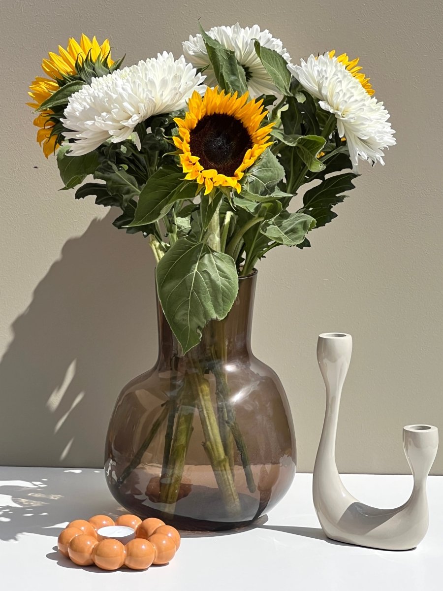 Vase HAVVA en verre recyclé – Brun - B&Inside