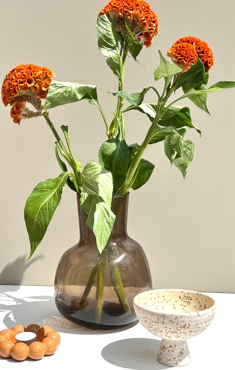 Vase HAVVA en verre recyclé – Brun - B&Inside