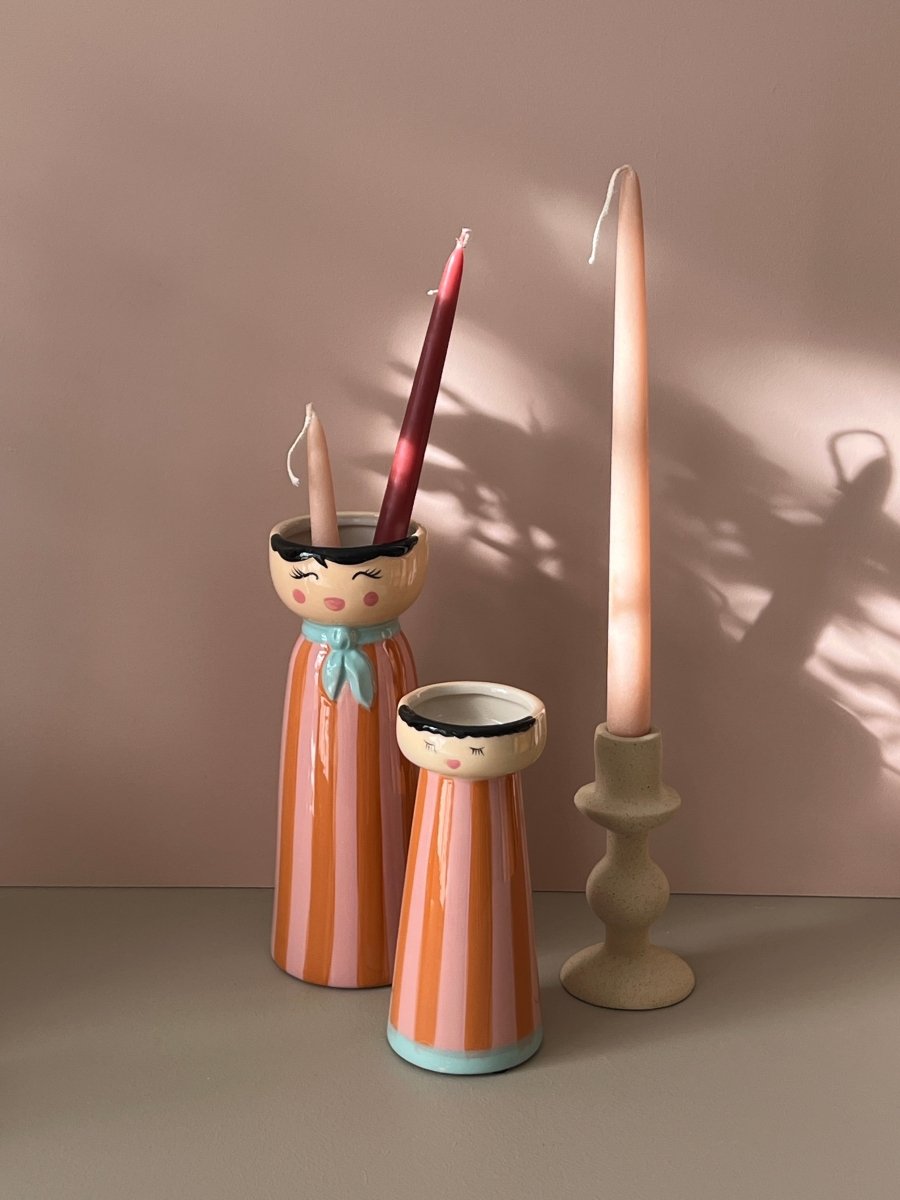 Vase Personnage Rayé Orange - Mr ou Mrs - B&Inside