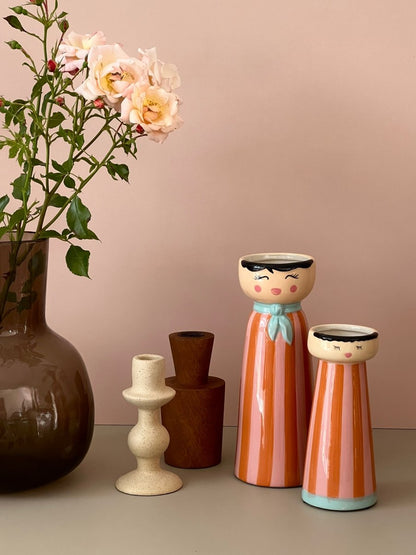 Vase Personnage Rayé Orange - Mr ou Mrs - B&Inside
