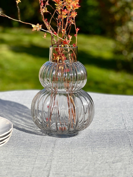 Vase SIRONA en verre gris transparent - B&Inside