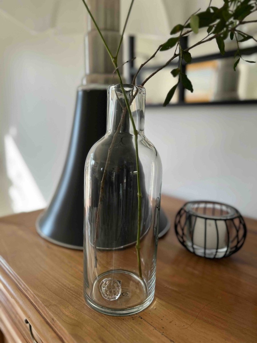 Vase soliflore en verre transparent vintage art déco Vase soliflore en verre transparent vintage art déco