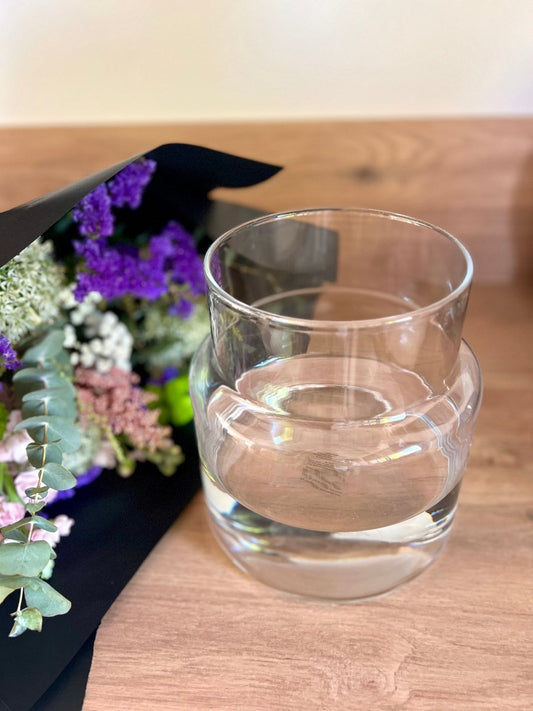 Vase Verre Transparent AVANA - Ø 18cm H 20cm - B&Inside