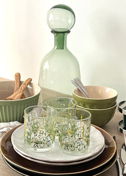 Verres à Eau FLEURS DES CHAMPS - Verres motifs floraux transparents - B&Inside
