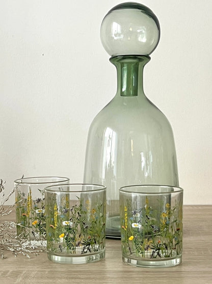 Verres à Eau FLEURS DES CHAMPS - Verres motifs floraux transparents - B&Inside