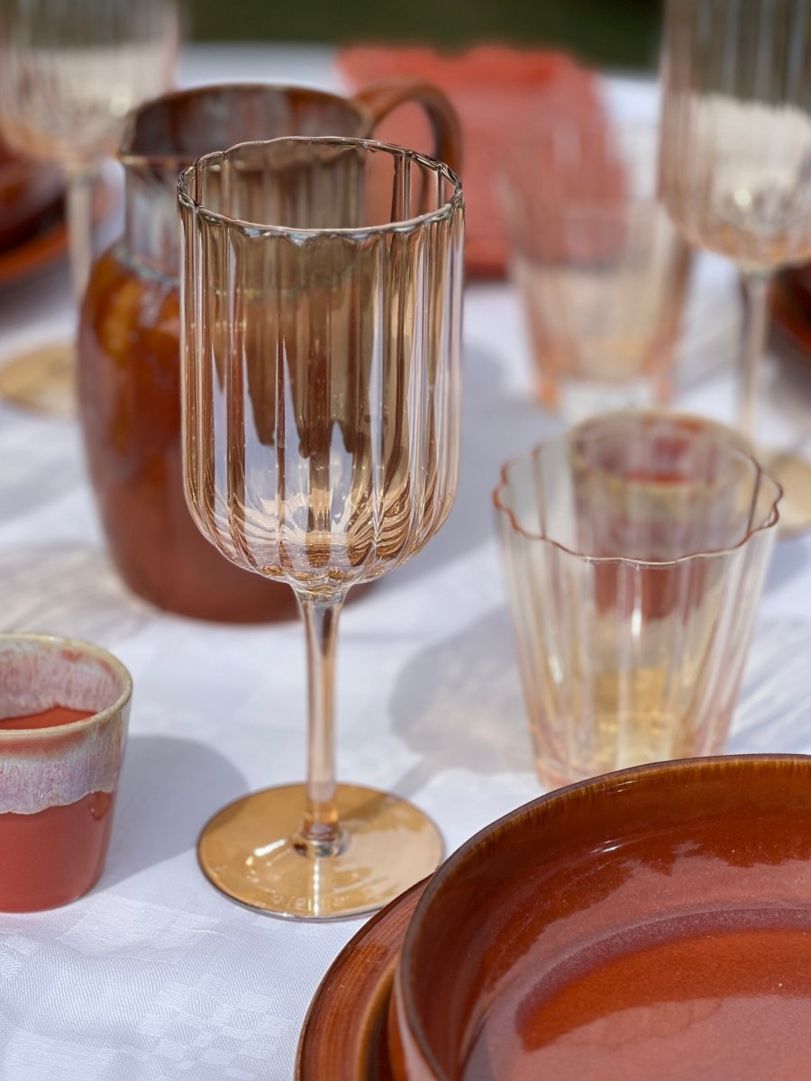 Verres PALOMA aux reflets dorés - Eau et Vin - B&Inside