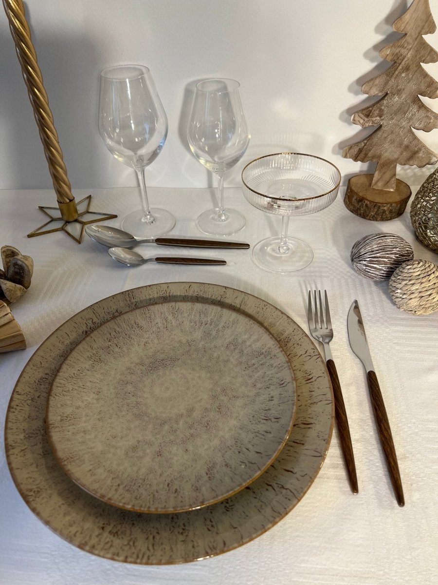 Assiette à dessert en grès beige ANTIBES - B&Inside