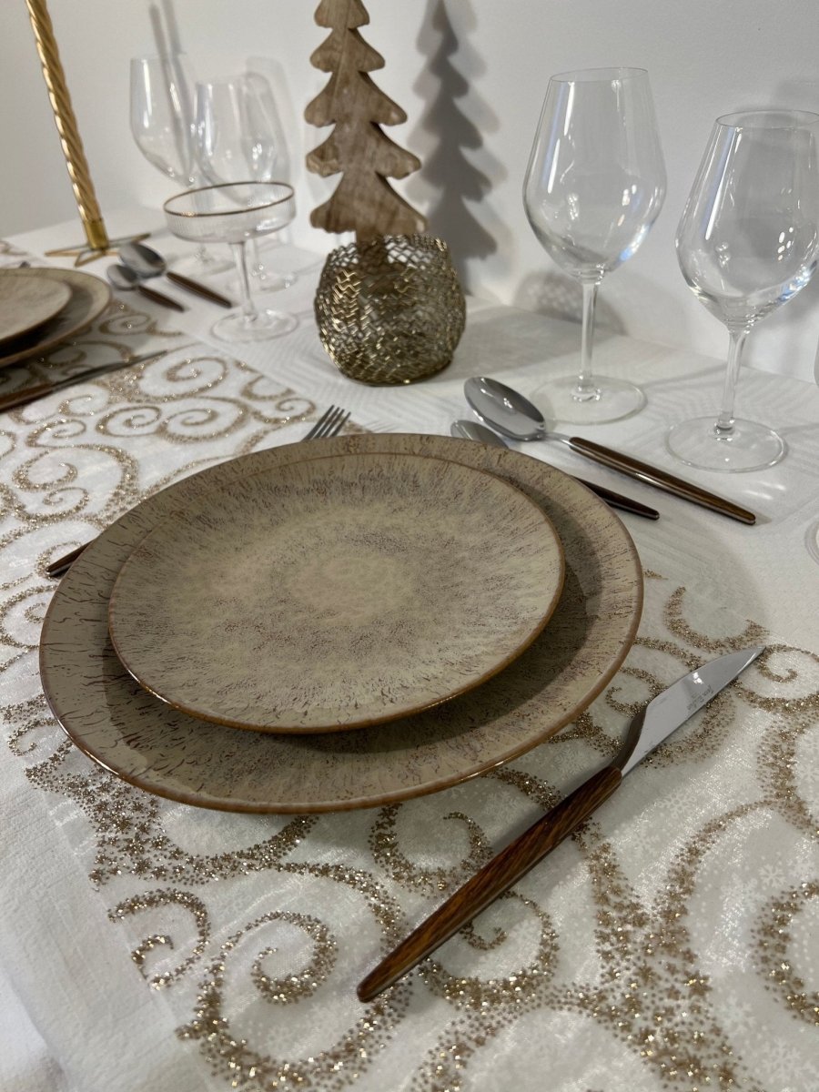 Assiette à dessert en grès beige ANTIBES - B&Inside