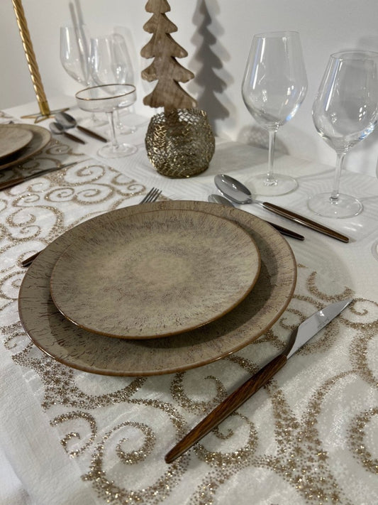 Assiette à dessert en grès beige ANTIBES - B&Inside