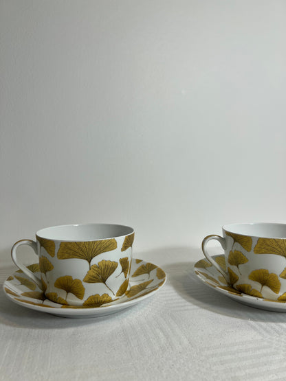 FALL - Duo de tasses et sous-tasses à déjeuner aux motifs fleuris - B&Inside