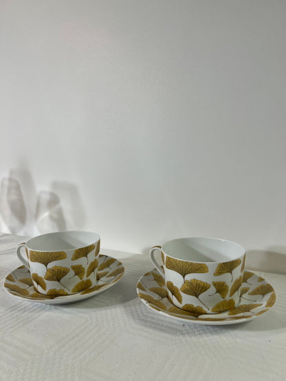 FALL - Duo de tasses et sous-tasses à déjeuner aux motifs fleuris - B&Inside