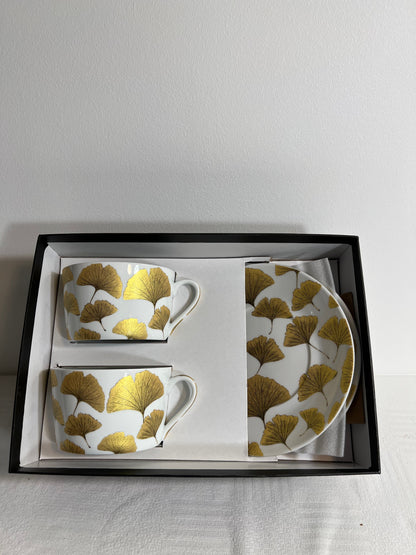 FALL - Duo de tasses et sous-tasses à déjeuner aux motifs fleuris - B&Inside