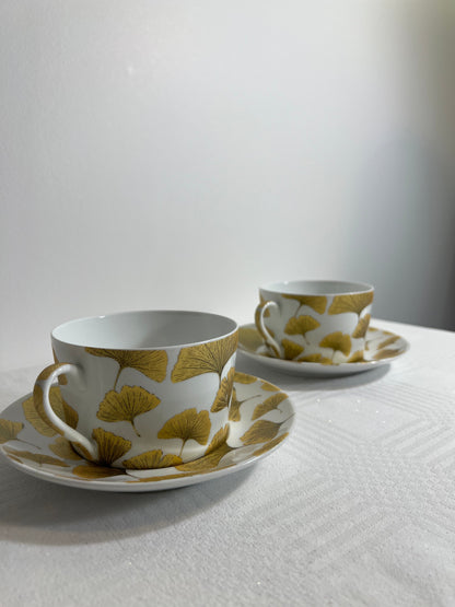 FALL - Duo de tasses et sous-tasses à déjeuner aux motifs fleuris - B&Inside