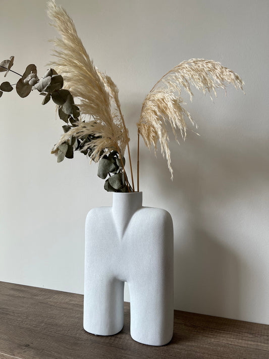 GRAND SOBA - Vase blanc en céramique, forme incurvée vase B&Inside 