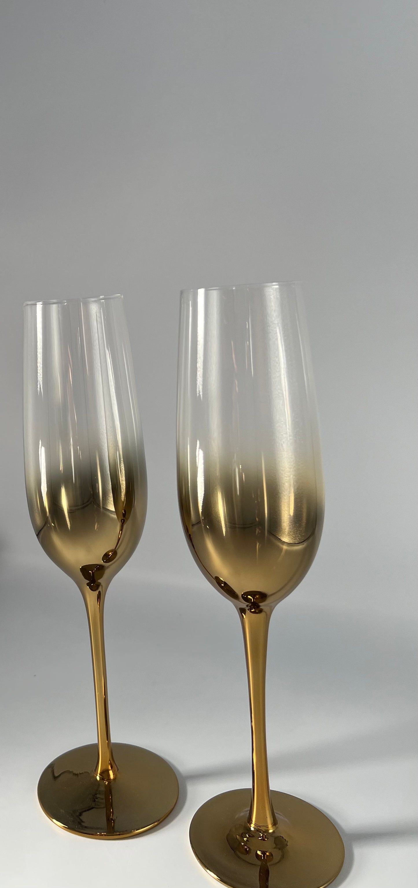LADY - Lot de 2 grandes flûtes à champagne or B&Inside 