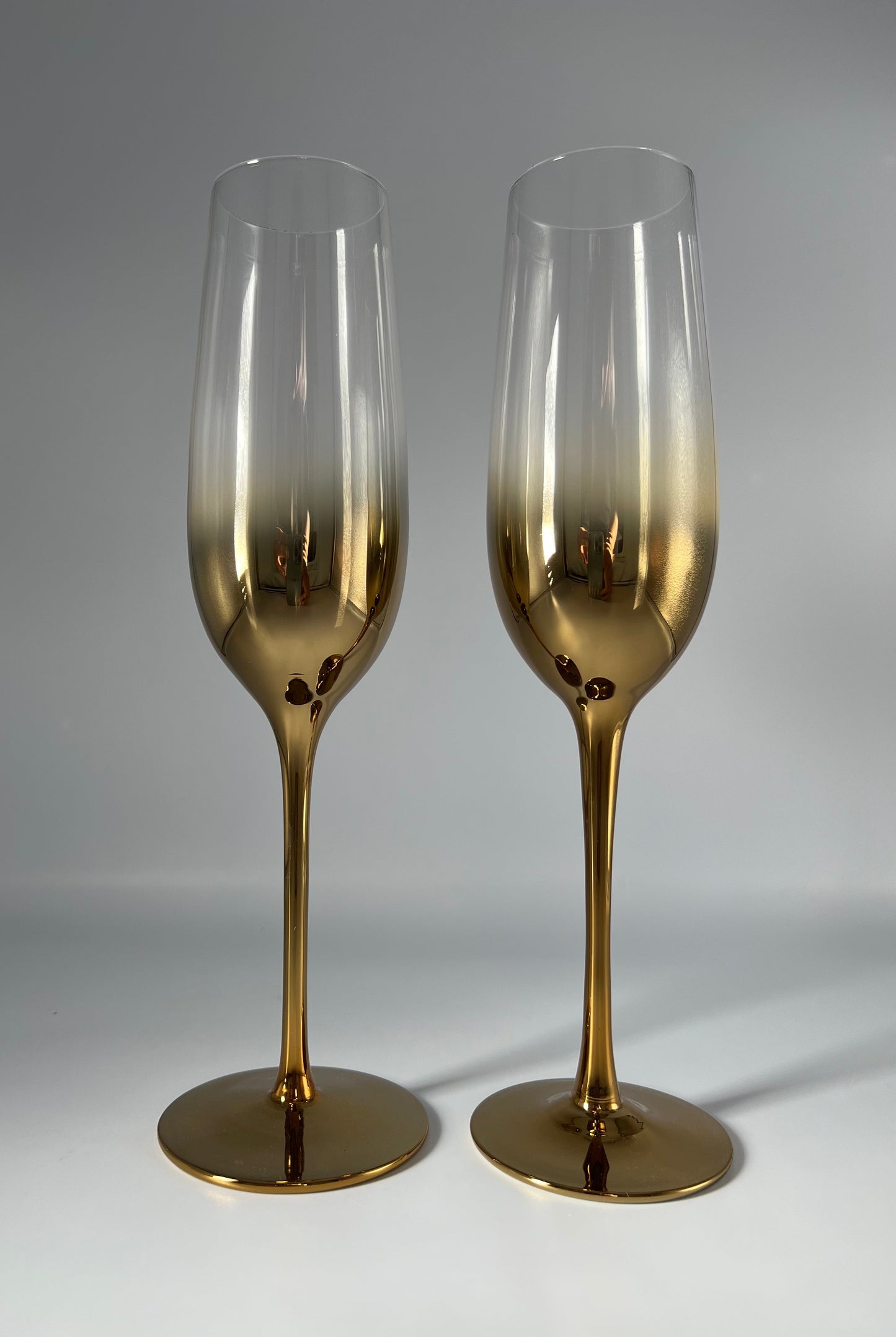 LADY - Lot de 2 grandes flûtes à champagne or B&Inside 