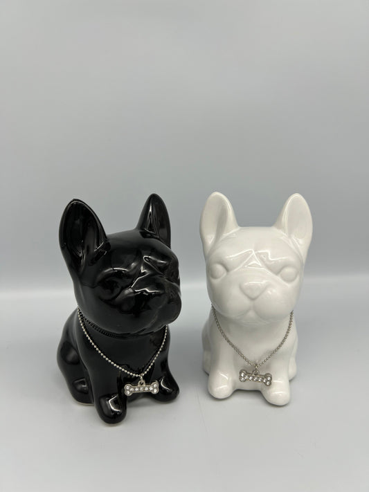 MINI DOG - Tirelire bulldog noir ou blanc - B&Inside