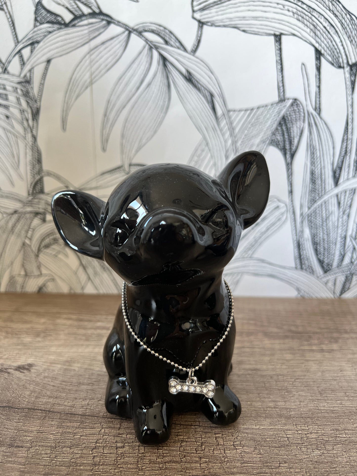 MINI DOG - tirelire noir statuette B&Inside 