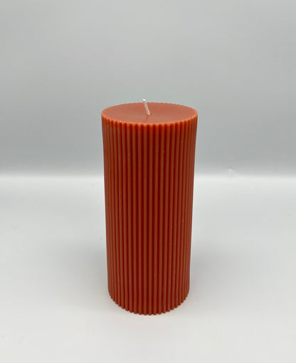 PLUTON - Bougie strié terracotta - B&Inside