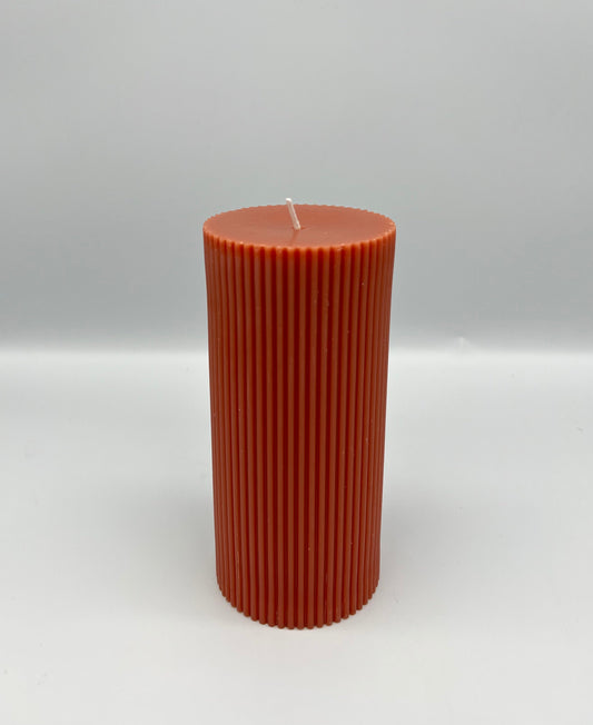 PLUTON - Bougie strié terracotta - B&Inside