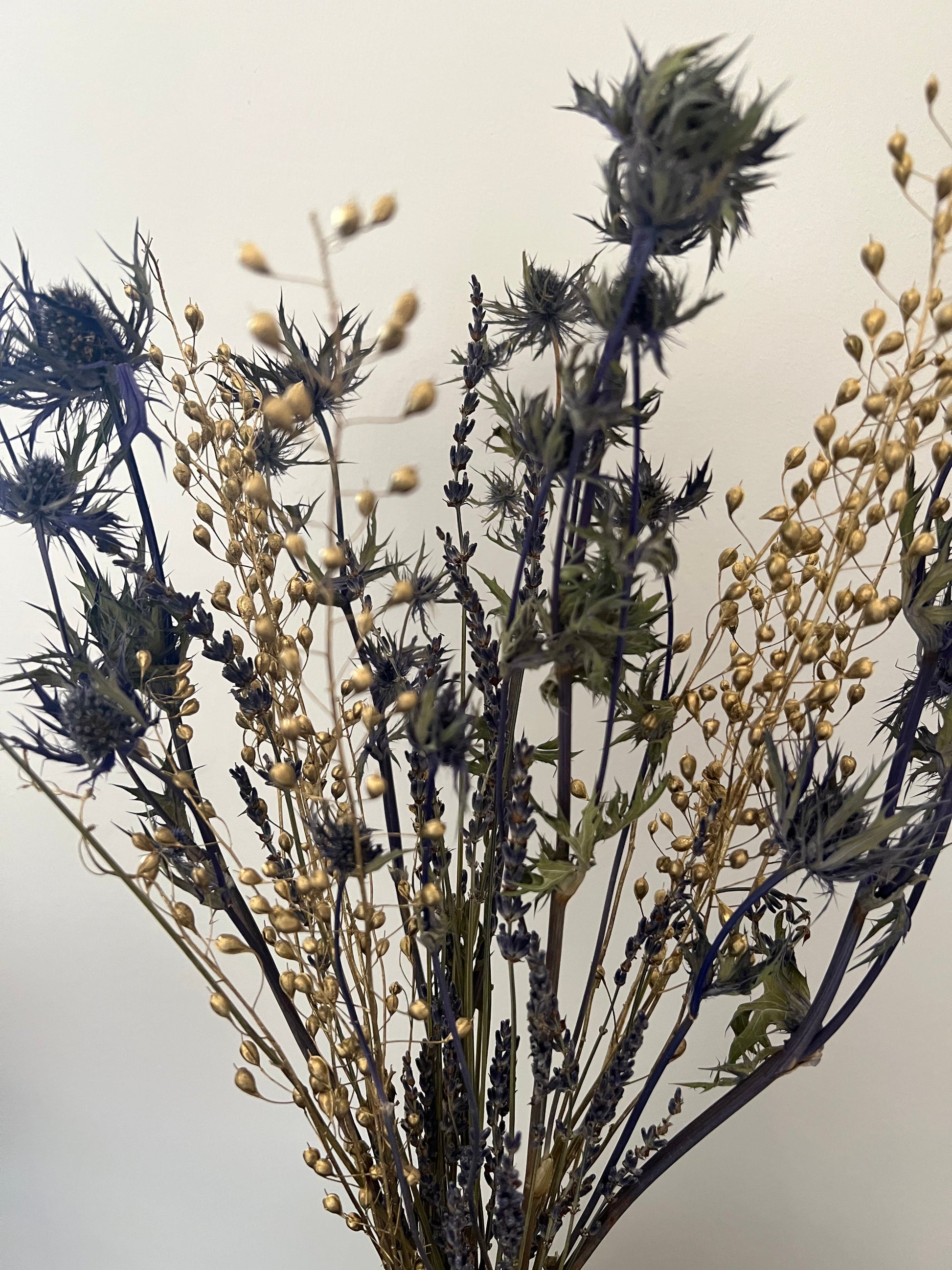 ROYAL - Bouquet de fleurs séchées or et bleu - bninside